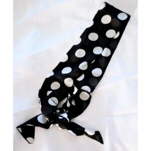 Chiffon Polka Dot Semi-Sheer Fabric Headband Scarf Wrap sz ONE SIZE Teen/Adult